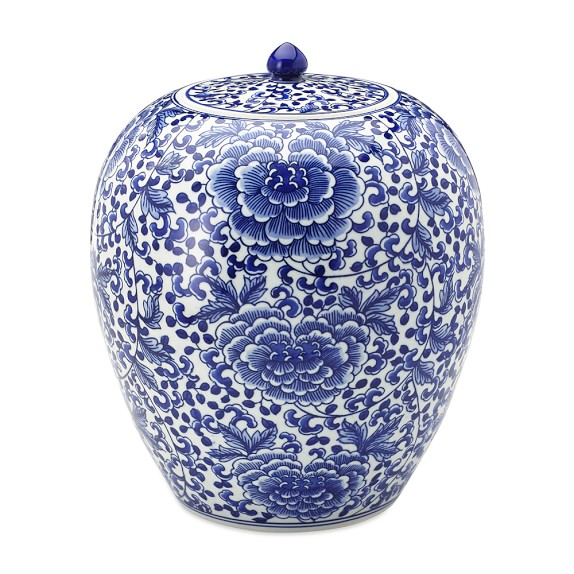 Rose Motif Ginger Jar With Lid Williams Sonoma Rose Motif Ginger Jar With Lid