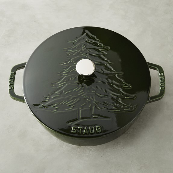 Staub Cast-Iron Essential French Oven, Pine Tree Design, 3 3/4-Qt., Basil