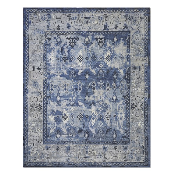 Made to Order Lapis Hand Knotted Rug, 3' X 10', Blue