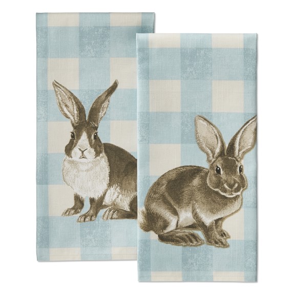 Damask Bunny Towels, Set of 2
