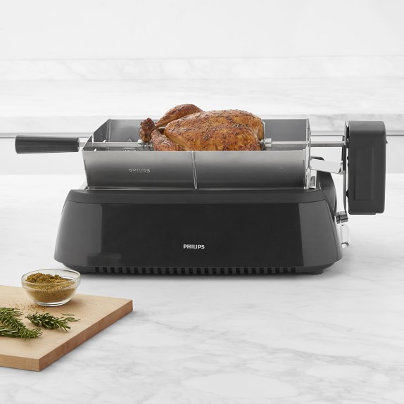 Philips Smoke-Less Grill with BBQ & Steel-Wire Grids With Rotisserie Attachment