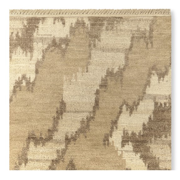 River Ikat Hand Knotted Rug Swatch, 18X18
