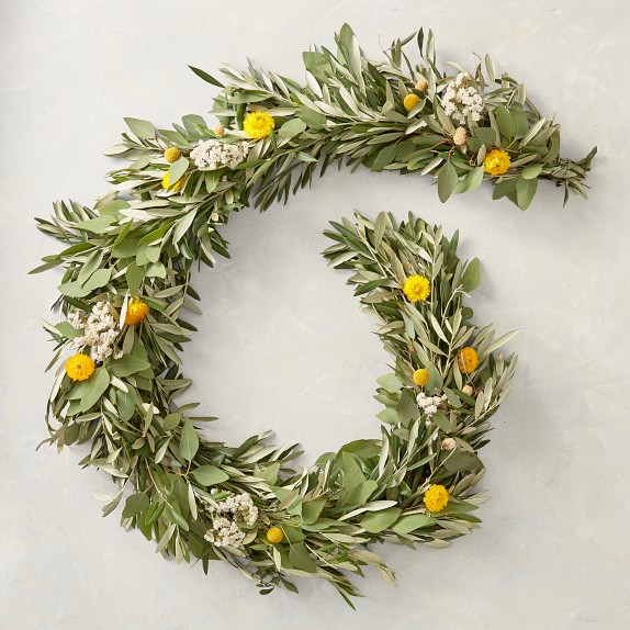 Olive Billy Button Garland, 6'