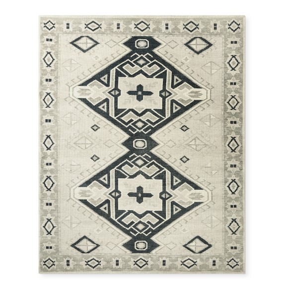 Aldis Hand Knotted Rug, 6' X 9', Charcoal