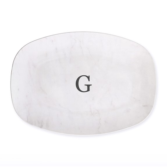 Personalized Shatter-Resistant Platter, Marble Printed Finish
