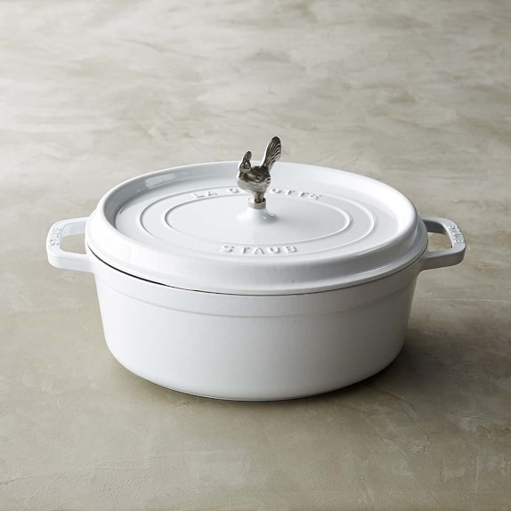 Staub Oval Coq Au Vin, 5 3/4-Qt., White