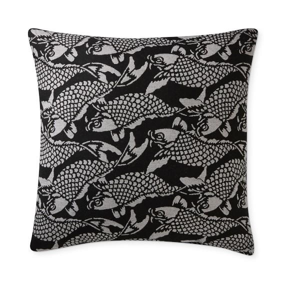 Outdoor Koi Jacquard Pillow, 22