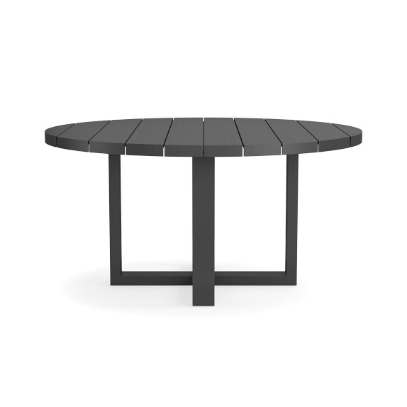Larnaca Outdoor Metal Round Dining Table, Aluminum