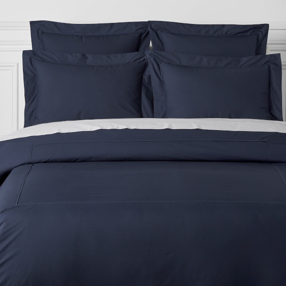 Organic 400 Thread Count Percale Duvet Cover King Cal King Navy