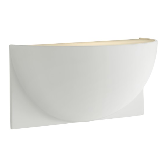 Quarter Sphere White Sconce, Small
