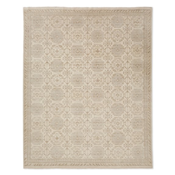 Khottan Hand Knotted Rug, 6X9', Ivory