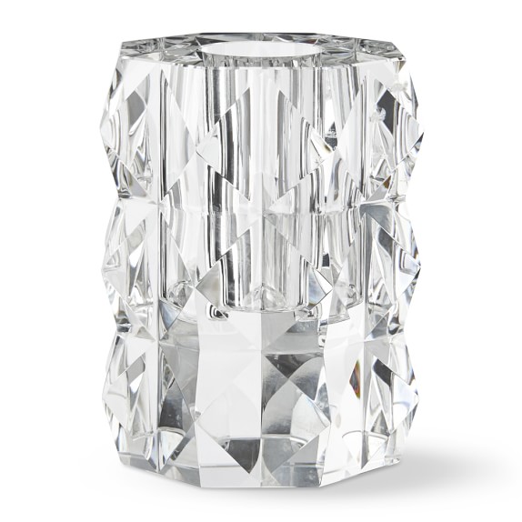 Sculpted Crystal Vase, Round, Clear