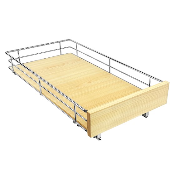 Lynk Slide Out Drawer Wood Chrome Williams Sonoma