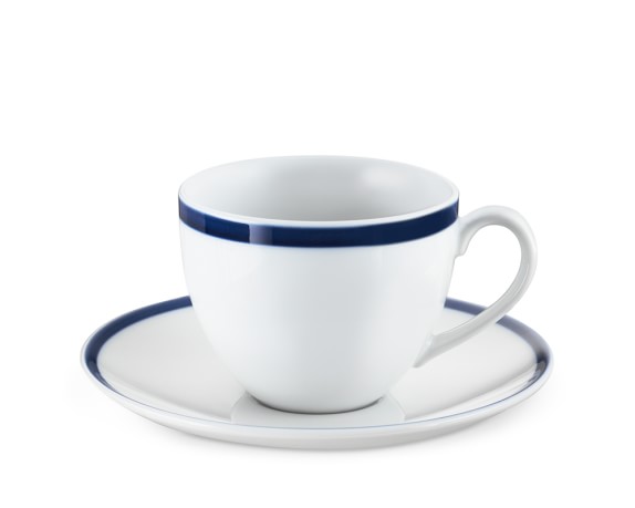Brerie Blue Banded Porcelain Cups Saucers Set Of 4 Brerie Blue Banded Porcelain Cups Saucers Set Of 4