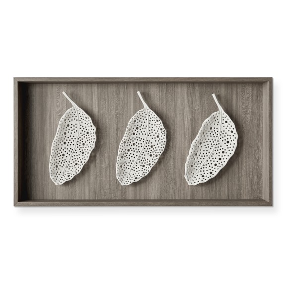 Porcelain Wall Sculptures, Perforated Leaf, Multiple