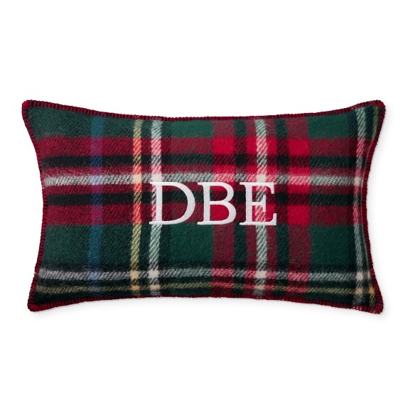 Italian Lambswool Lumbar Pillow Cover, Black Stewart