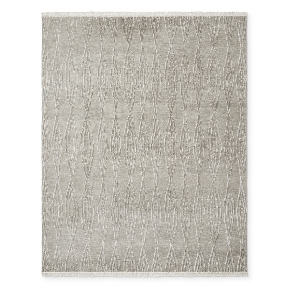 Merle Hand Knotted Rug, 6' X 9', Grey