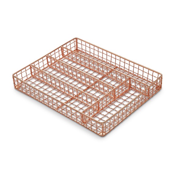 Copper Flatware Tray, Small