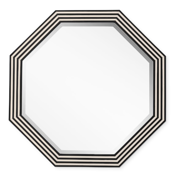 Paloma Contreras Black and White Inlay Octagonal Mirror