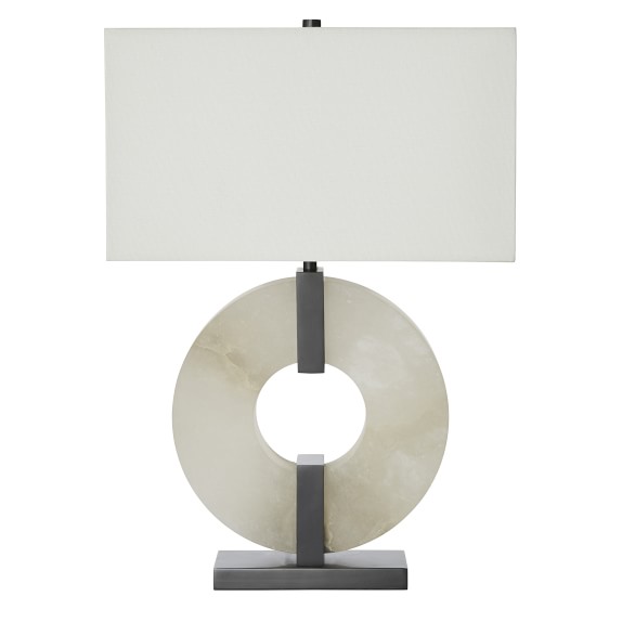 Venice Ring Table Lamp, Alabaster/Bronze