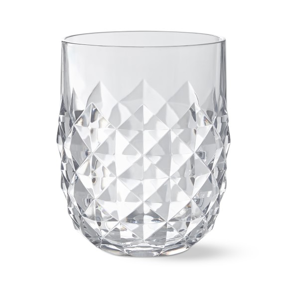 Diamond Cut Outdoor Stemless Wine Glasses, Each
