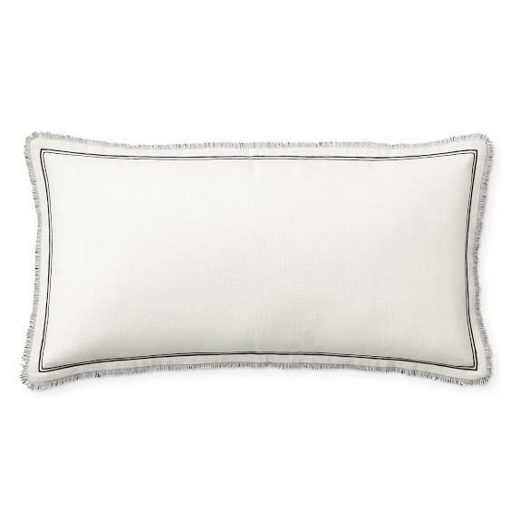 Raw Edge Reversible Linen Pillow Cover, 15