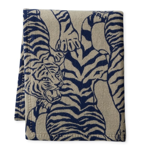 Tiger Double Face Reversible Lambswool Throw, 50