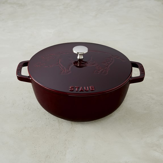 Staub Cast-Iron Essential French Oven, Pig Design, 3 3/4-Qt., Grenadine