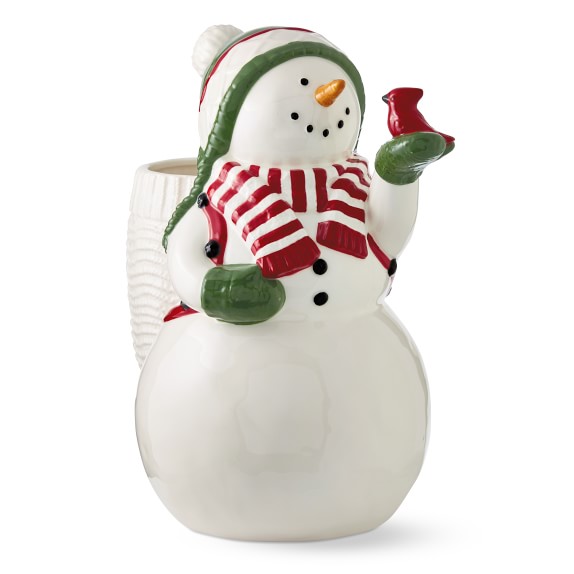 Sculptural Snowman Vase, Colored