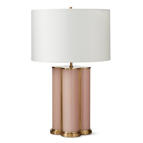 Quatrefoil Colored Glass Table Lamp Blush