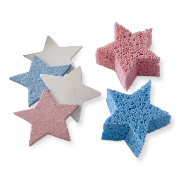 Red, White & Blue Star Pop Up Sponges, Set of 6