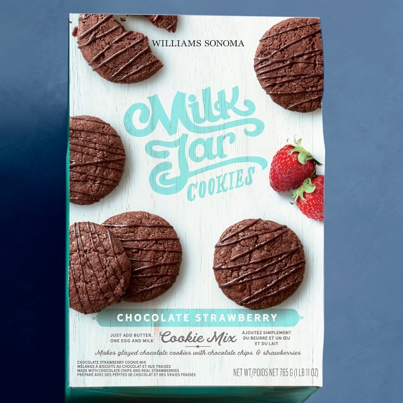 Williams Sonoma Milk Jar Chocolate Strawberry Cookie Mix