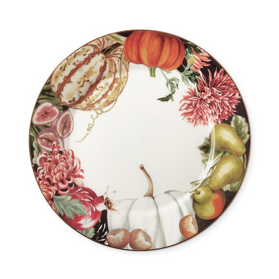 Harvest Pumpkin Wreath Salad Plates, Set of 4