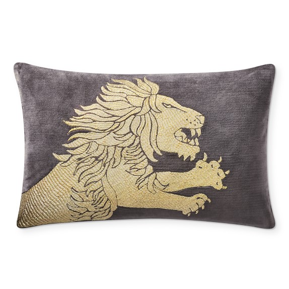 Feroce Leone Zardozi Velvet Pillow Cover, 14