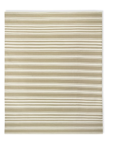 Riviera Stripe Indoor/Outdoor Rug, 8x10', Plaza Taupe/Egret