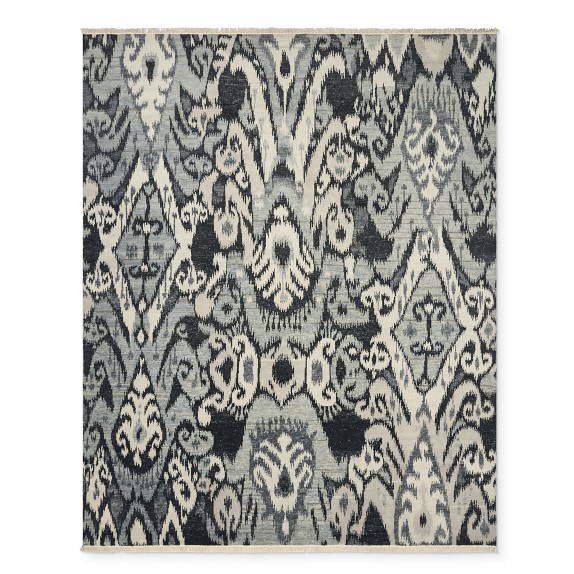 Luke Irwin Samia Ikat Hand Knotted Rug, 6' X 9', Black
