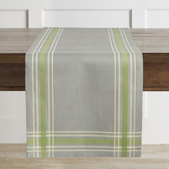 Porto Jacquard Runner, Gray & Green