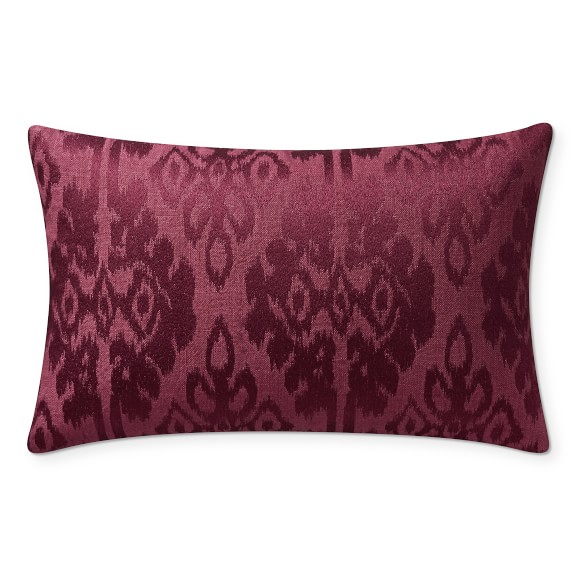 Claire Ikat Embroidered Linen Pillow Cover, 14
