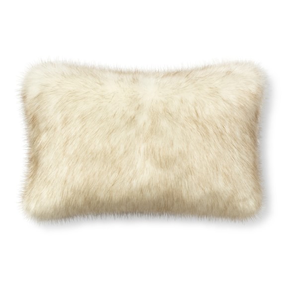 Sable Faux Fur Lumbar Pillow Cover, 14