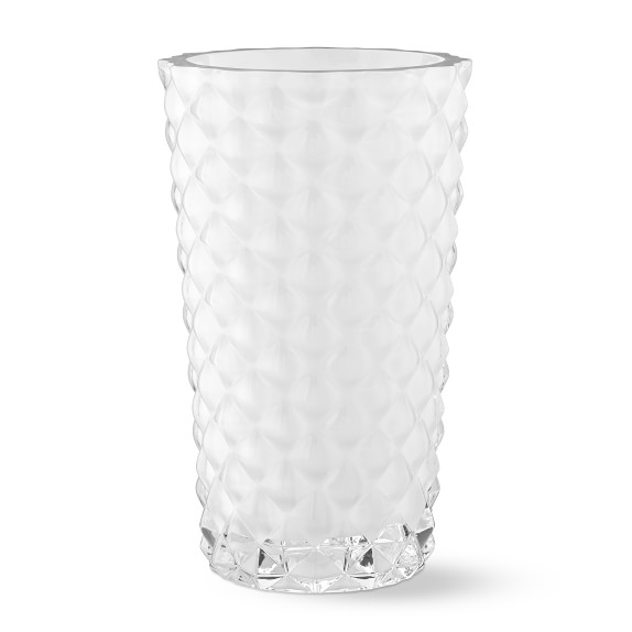 Studded White Glass Vase