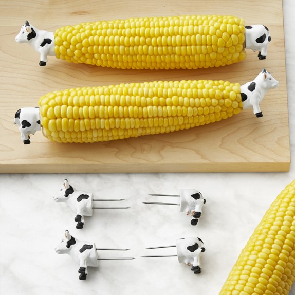Cow Corn Picks, Set of 4