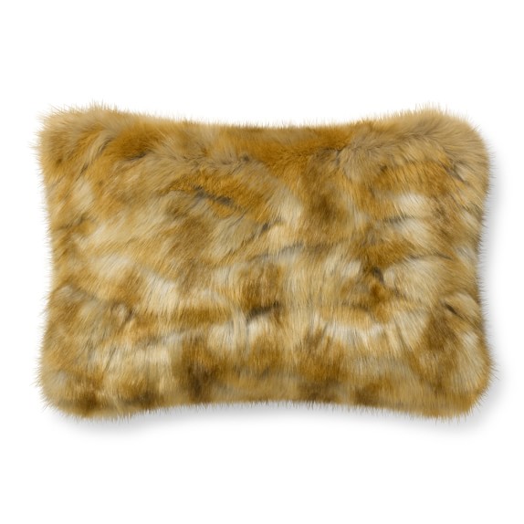 Fox Faux Fur Lumbar Pillow Cover, 14