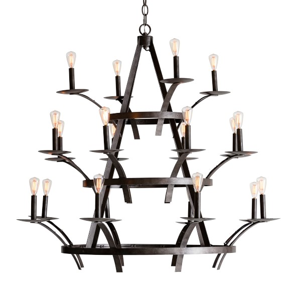 Rob And Lydia Mondavi Tiered Barrel Strap Chandelier Williams Sonoma