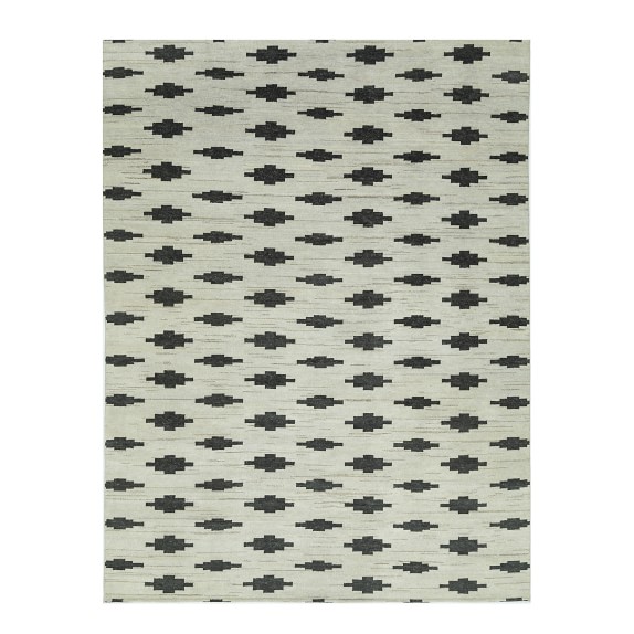 Hudson Hand Knotted Rug, 6' X 9', Black