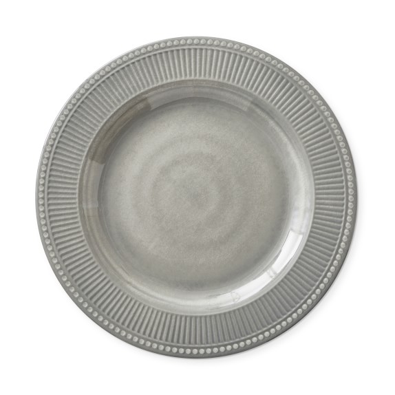Pleated Outdoor Melamine Dinner Plates, Each, Grey