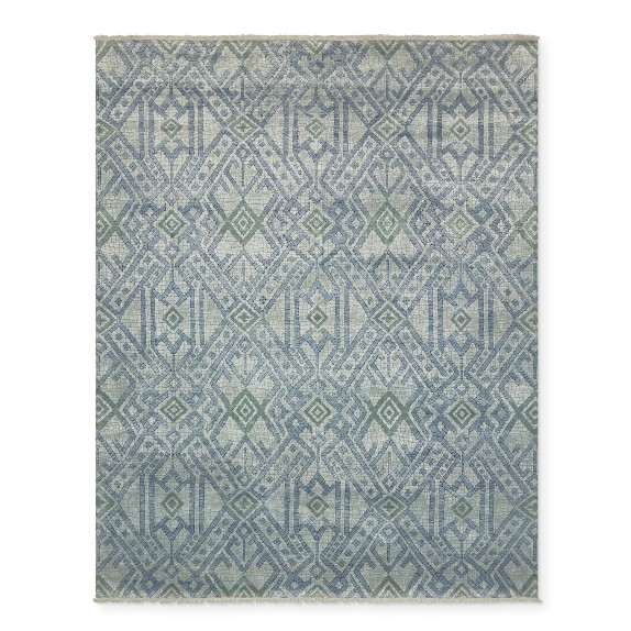 Luke Irwin St Fazzio Hand Knotted Rug, 6' X 9', Blue