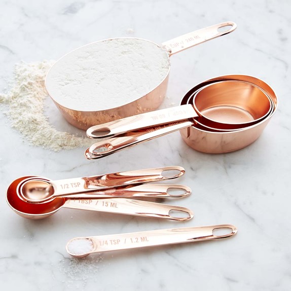 Williams Sonoma Copper Nesting Measuring Cups Spoons