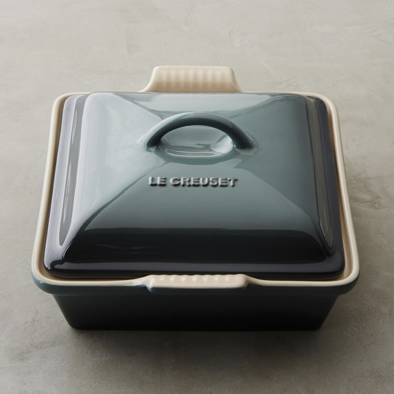 Le Creuset Stoneware Shallow Square Covered Baker, Ocean