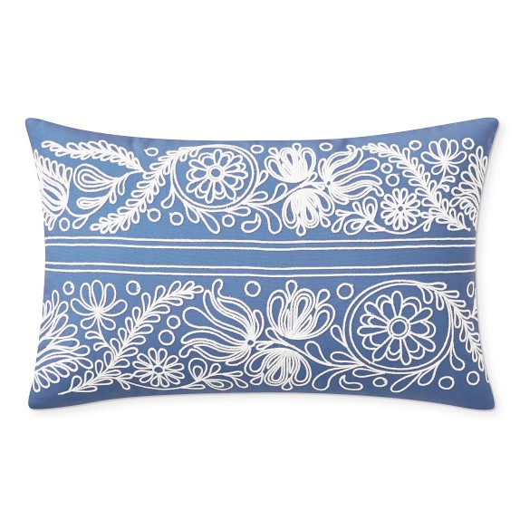 AERIN Brianne Outdoor Embroidery Pillow Cover, 14