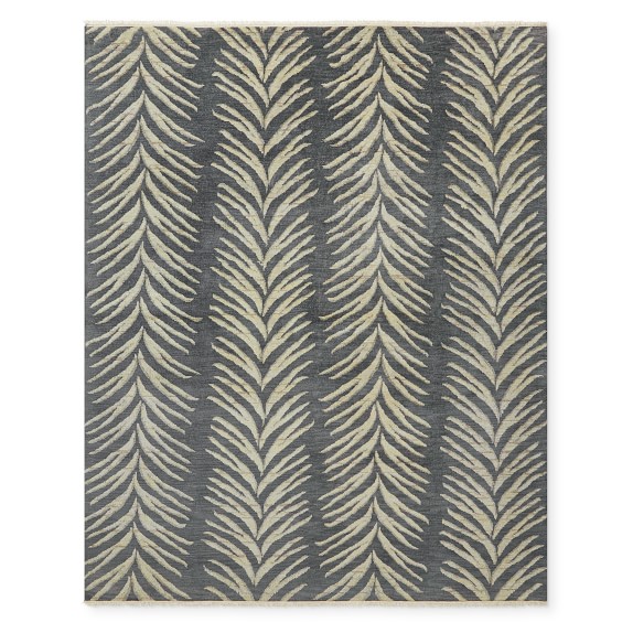 Sandrine Hand Knotted Rug, 6x9', Steeple Grey